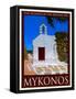 Church in Mykonos Greece 1-Anna Siena-Framed Stretched Canvas