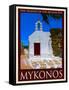 Church in Mykonos Greece 1-Anna Siena-Framed Stretched Canvas