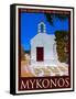 Church in Mykonos Greece 1-Anna Siena-Framed Stretched Canvas