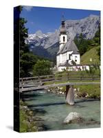 Church in Ramsau, Berchtesgadener Land, Bavaria, Germany, Europe-Hans Peter Merten-Stretched Canvas