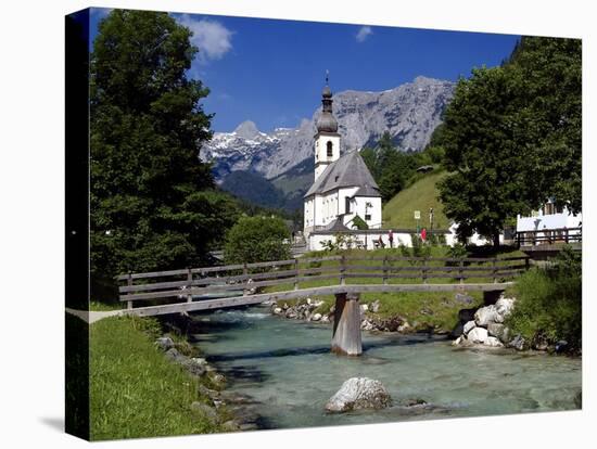 Church in Ramsau, Berchtesgadener Land, Bavaria, Germany, Europe-Hans Peter Merten-Stretched Canvas