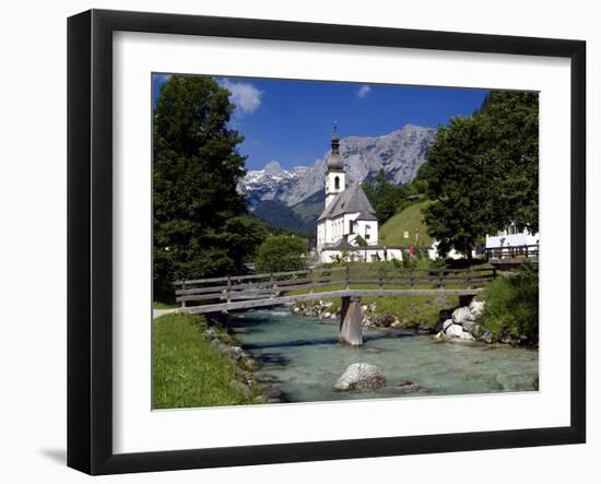 Church in Ramsau, Berchtesgadener Land, Bavaria, Germany, Europe-Hans Peter Merten-Framed Premium Photographic Print