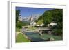 Church in Ramsau, Ramsauer Ache, Rider Stone Mountains, Berchtesgadener Land District, Bavaria-Rainer Mirau-Framed Photographic Print