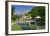 Church in Ramsau, Ramsauer Ache, Rider Stone Mountains, Berchtesgadener Land District, Bavaria-Rainer Mirau-Framed Photographic Print