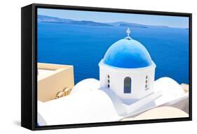 Church in Santorini, Greece - Stock Image-beerkoff-Framed Stretched Canvas
