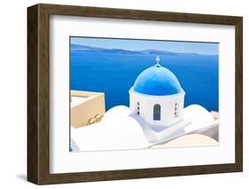 Church in Santorini, Greece - Stock Image-beerkoff-Framed Photographic Print