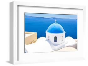 Church in Santorini, Greece - Stock Image-beerkoff-Framed Photographic Print