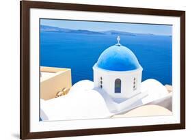 Church in Santorini, Greece - Stock Image-beerkoff-Framed Photographic Print