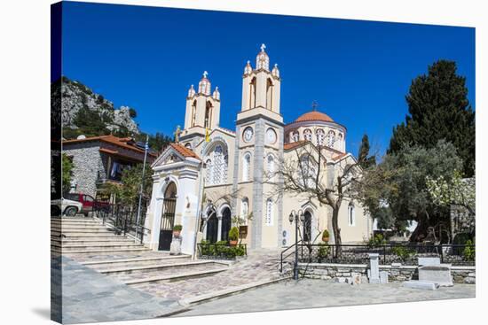 Church in Sianna Village, Rhodes, Dodecanese Islands, Greek Islands, Greece-Michael Runkel-Stretched Canvas