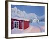 Church in Sildpollneset (Peninsula), Vestpollen, Austnesfjorden, Austvagoya (Island), Lofoten-Rainer Mirau-Framed Photographic Print