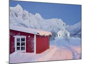 Church in Sildpollneset (Peninsula), Vestpollen, Austnesfjorden, Austvagoya (Island), Lofoten-Rainer Mirau-Mounted Photographic Print