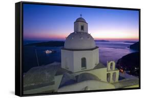 Church in Thira, Santorini, Cyclades, Greece-Katja Kreder-Framed Stretched Canvas