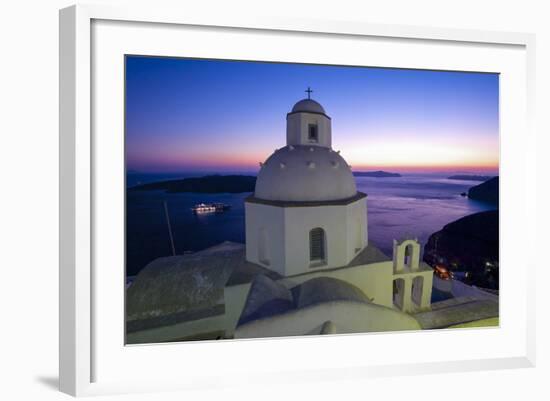 Church in Thira, Santorini, Cyclades, Greece-Katja Kreder-Framed Photographic Print