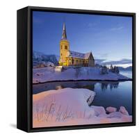 Church in Vagan (Municipality), Ausvagoya (Island), Lofoten, 'Nordland' (County), Norway-Rainer Mirau-Framed Stretched Canvas