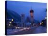 Church in Winter Snow at Dusk, St. Anton Am Arlberg, Austrian Alps, Austria, Europe-Peter Barritt-Stretched Canvas