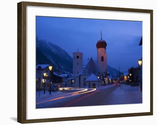 Church in Winter Snow at Dusk, St. Anton Am Arlberg, Austrian Alps, Austria, Europe-Peter Barritt-Framed Photographic Print