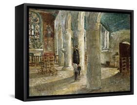 Church Interior, Brittany, 1897-Childe Hassam-Framed Stretched Canvas
