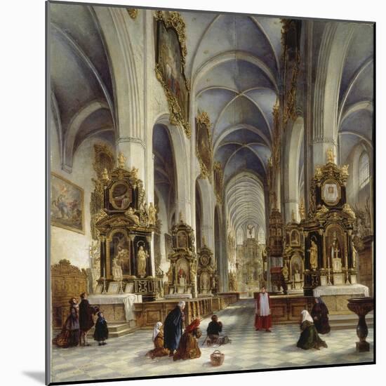 Church Interior of St, Vinzenz at Breslau, 1869-Adalbert Wölf-Mounted Giclee Print