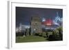 Church next to Factory at Night-Robert Brook-Framed Photographic Print