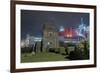 Church next to Factory at Night-Robert Brook-Framed Photographic Print