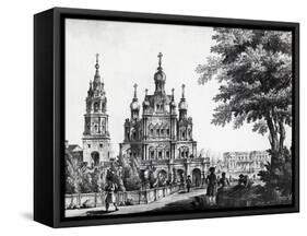 Church of Assumption and Gagarin Palace in Moscow by Giacomo Quarenghi Domenico (1744-1817)-Giacomo Quarenghi-Framed Stretched Canvas