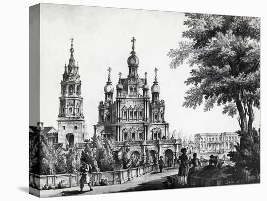 Church of Assumption and Gagarin Palace in Moscow by Giacomo Quarenghi Domenico (1744-1817)-Giacomo Quarenghi-Stretched Canvas