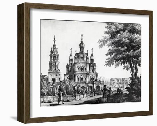 Church of Assumption and Gagarin Palace in Moscow by Giacomo Quarenghi Domenico (1744-1817)-Giacomo Quarenghi-Framed Giclee Print