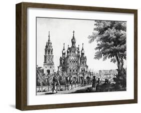 Church of Assumption and Gagarin Palace in Moscow by Giacomo Quarenghi Domenico (1744-1817)-Giacomo Quarenghi-Framed Giclee Print