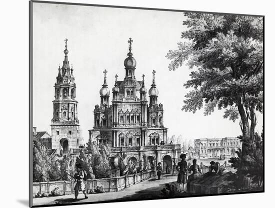 Church of Assumption and Gagarin Palace in Moscow by Giacomo Quarenghi Domenico (1744-1817)-Giacomo Quarenghi-Mounted Giclee Print