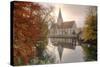 Church of Blaubeuren Monastry Reflecting in Blautopf Spring-Markus-Stretched Canvas