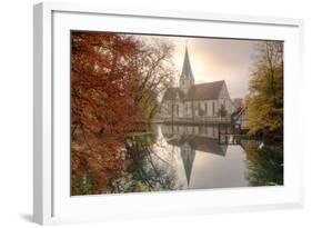 Church of Blaubeuren Monastry Reflecting in Blautopf Spring-Markus-Framed Photographic Print