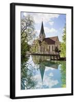 Church of Blaubeuren Monastry Reflecting in Blautopf Spring-Markus-Framed Photographic Print