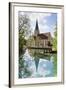 Church of Blaubeuren Monastry Reflecting in Blautopf Spring-Markus-Framed Photographic Print