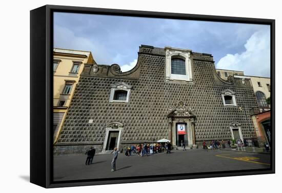 Church of Gesu Nuovo, Naples, Campania, Italy, Europe-Carlo Morucchio-Framed Stretched Canvas