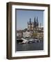 Church of Great Saint Martin and Cathedral, Seen across the River Rhine, Cologne, North Rhine Westp-Hans Peter Merten-Framed Photographic Print