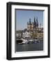 Church of Great Saint Martin and Cathedral, Seen across the River Rhine, Cologne, North Rhine Westp-Hans Peter Merten-Framed Photographic Print