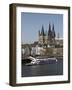 Church of Great Saint Martin and Cathedral, Seen across the River Rhine, Cologne, North Rhine Westp-Hans Peter Merten-Framed Photographic Print