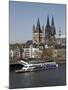 Church of Great Saint Martin and Cathedral, Seen across the River Rhine, Cologne, North Rhine Westp-Hans Peter Merten-Mounted Photographic Print