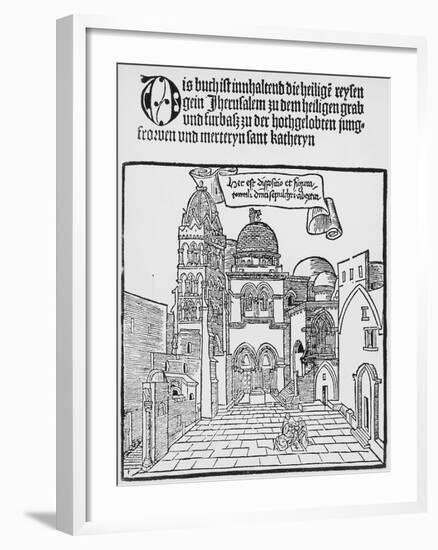 Church of Holy Sepulchre in Jerusalem, 1487, Woodcut, Palestine, 15th Century-null-Framed Giclee Print