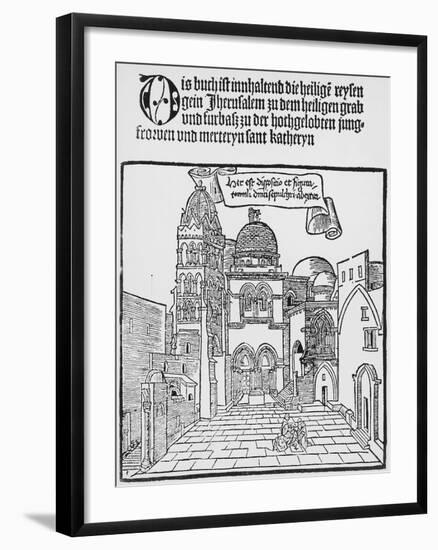 Church of Holy Sepulchre in Jerusalem, 1487, Woodcut, Palestine, 15th Century-null-Framed Giclee Print