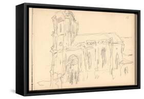 Church of Montjavoult (Pencil on Paper)-Claude Monet-Framed Stretched Canvas