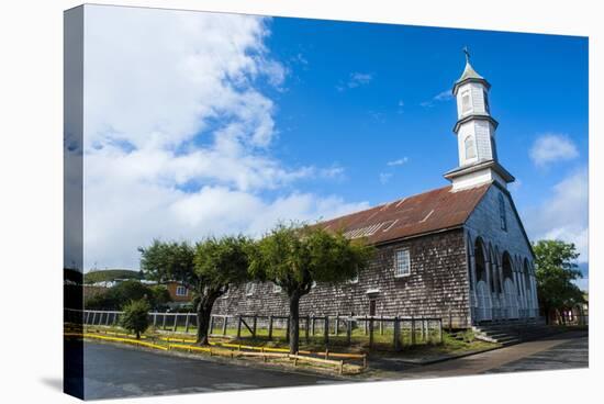 Church of Our Lady of Sorrows, UNESCO World Heritage Site, Dalcahue, Chiloe, Chile, South America-Michael Runkel-Stretched Canvas