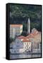 Church of Our Lady of the Rosary Lit by Early Morning Light, Perast, Bay of Kotor-Eleanor Scriven-Framed Stretched Canvas