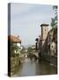 Church of Our Lady on Right of Old Bridge, St. Jean Pied De Port, Basque Country, Aquitaine-R H Productions-Stretched Canvas