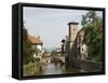 Church of Our Lady on Right of Old Bridge, St. Jean Pied De Port, Basque Country, Aquitaine-R H Productions-Framed Stretched Canvas