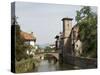 Church of Our Lady on Right of Old Bridge, St. Jean Pied De Port, Basque Country, Aquitaine-R H Productions-Stretched Canvas