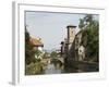 Church of Our Lady on Right of Old Bridge, St. Jean Pied De Port, Basque Country, Aquitaine-R H Productions-Framed Photographic Print