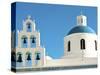 Church of Panagia of Platsani, Oia Caldera Square, Greece-Ted Horowitz-Stretched Canvas