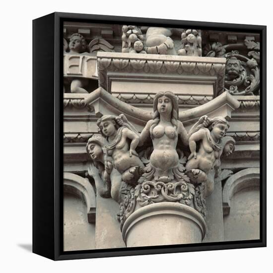 Church of Santa Croce, Sculpture of a Mermaid-Gabriele Riccardi,-Framed Stretched Canvas