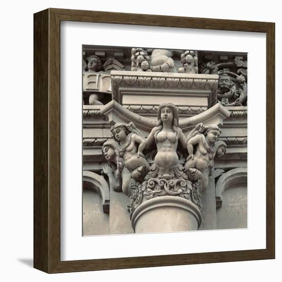 Church of Santa Croce, Sculpture of a Mermaid-Gabriele Riccardi,-Framed Art Print